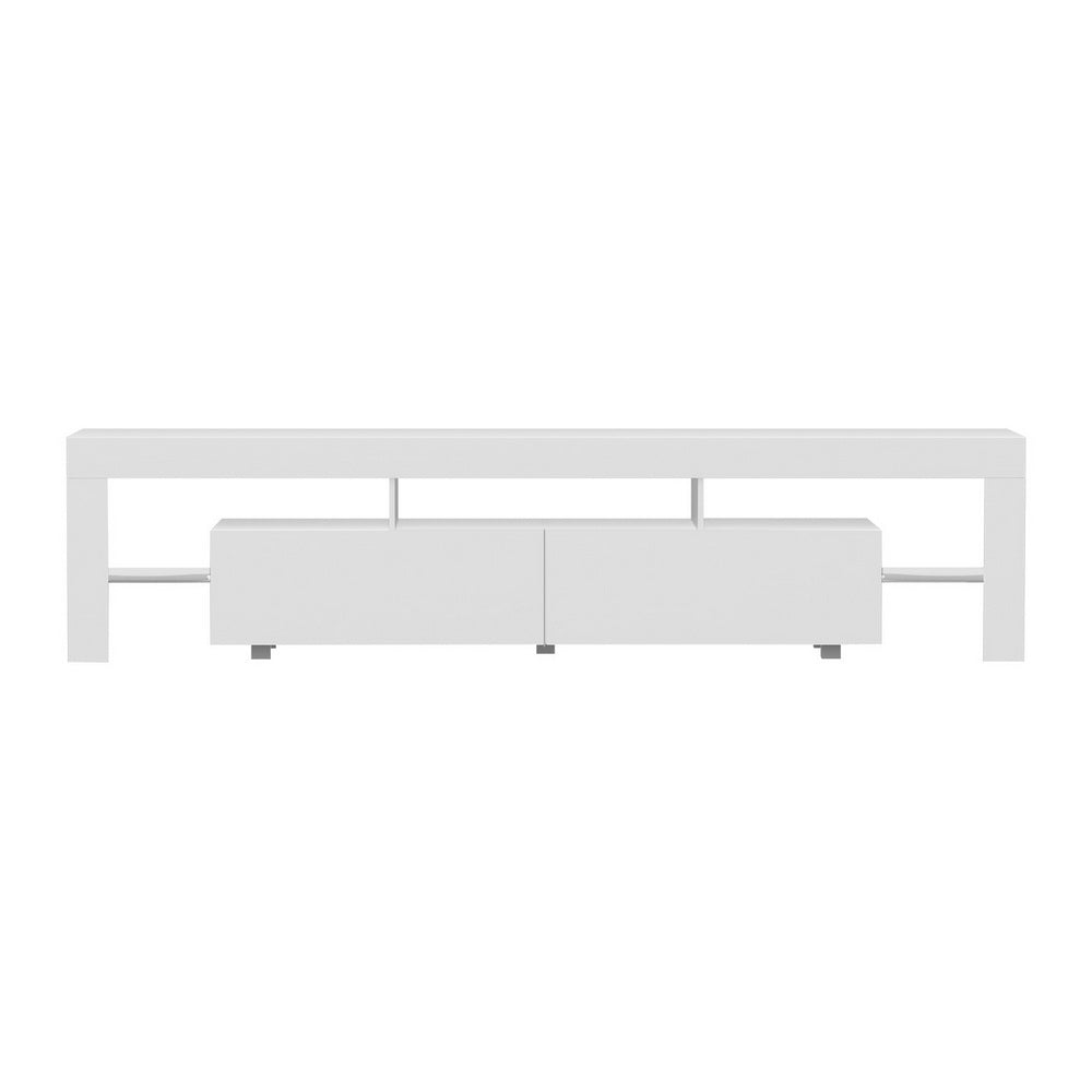 Erica 200cm TV Cabinet Entertainment Unit Stand RGB LED Gloss Furniture - White