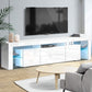 Erica 200cm TV Cabinet Entertainment Unit Stand RGB LED Gloss Furniture - White