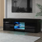 Morten 130cm TV Cabinet Entertainment Unit Stand RGB LED Gloss Furniture - Black