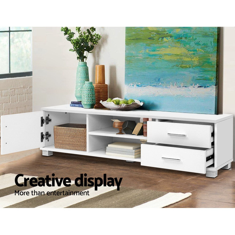 Jesen 120cm TV Stand Entertainment Unit Storage Cabinet Drawers Shelf - White