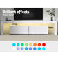 Denby 189cm RGB LED TV Stand Cabinet Entertainment Unit Gloss Furniture Drawers Tempered Glass Shelf - White