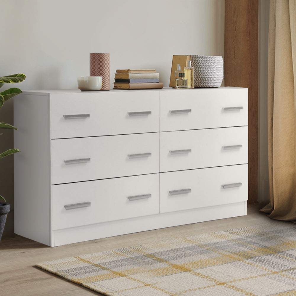 Artiss 6 Chest of Drawers - White