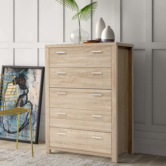 Artiss 5 Chest of Drawers - Pine