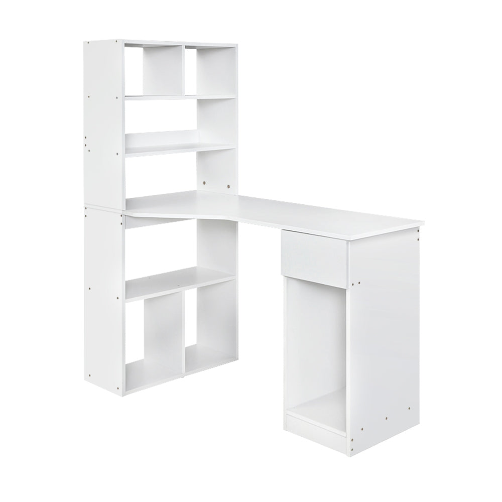 Artiss Computer Desk Bookshelf Drawer Cabinet White 120cm