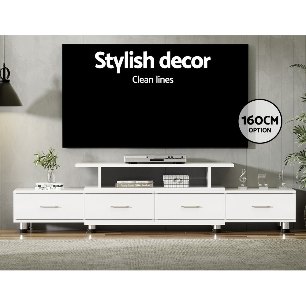 Olia 160cm to 220cm TV Cabinet Entertainment Unit Extendable - White