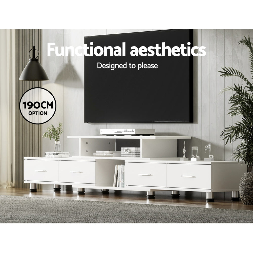 Olia 160cm to 220cm TV Cabinet Entertainment Unit Extendable - White