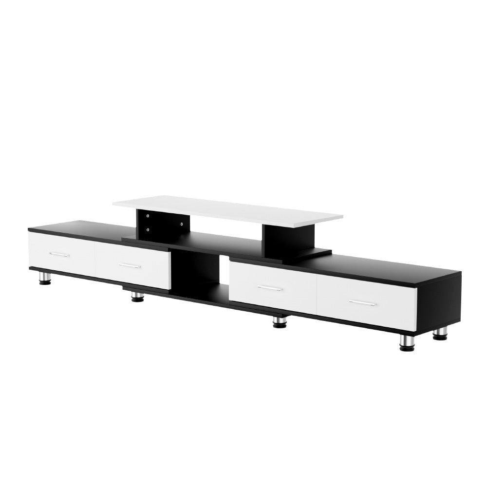 Olia 160cm to 220cm TV Cabinet Entertainment Unit Extendable - Black & White