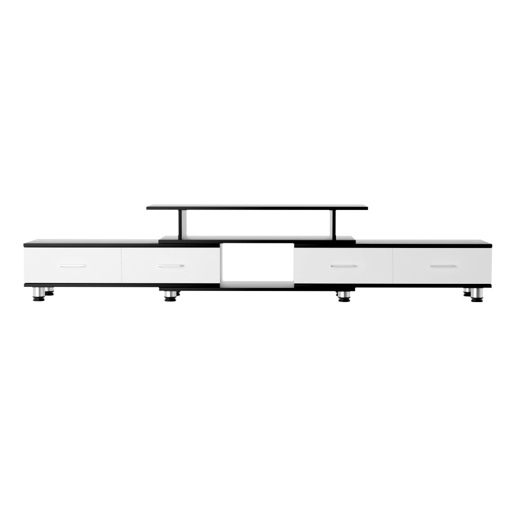 Olia 160cm to 220cm TV Cabinet Entertainment Unit Extendable - Black & White