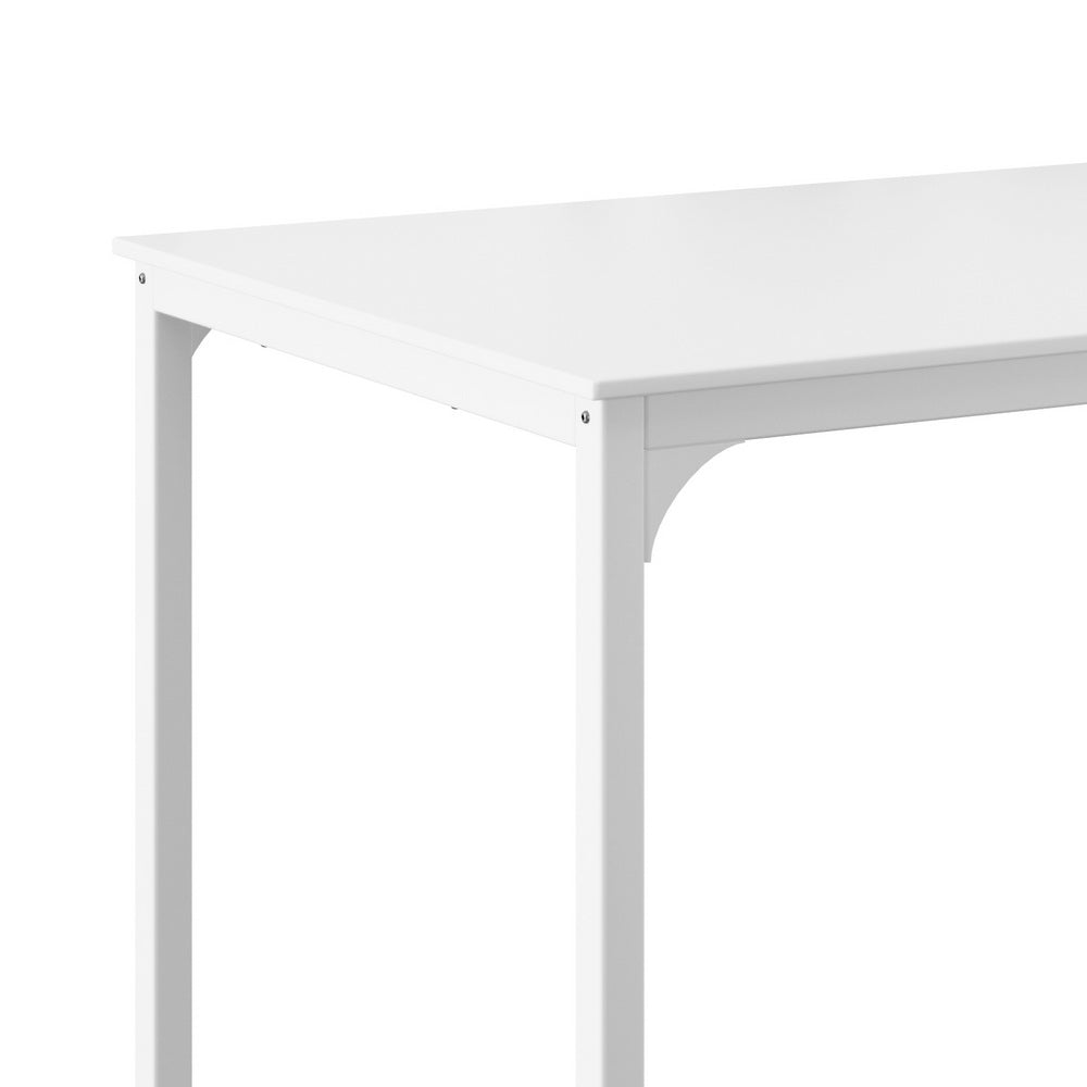 Bar Table Dining Desk High Kitchen Shelf Metal Legs Cafe Pub - White