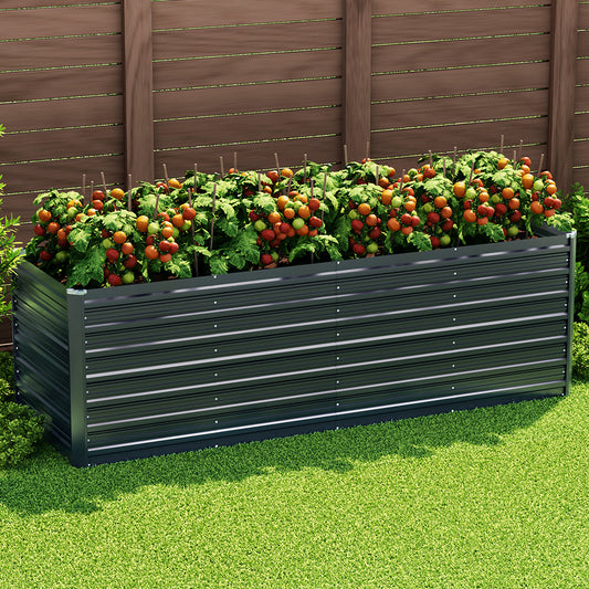 Garden Bed 240x80x77cm Planter Box Raised Container Galvanised Herb