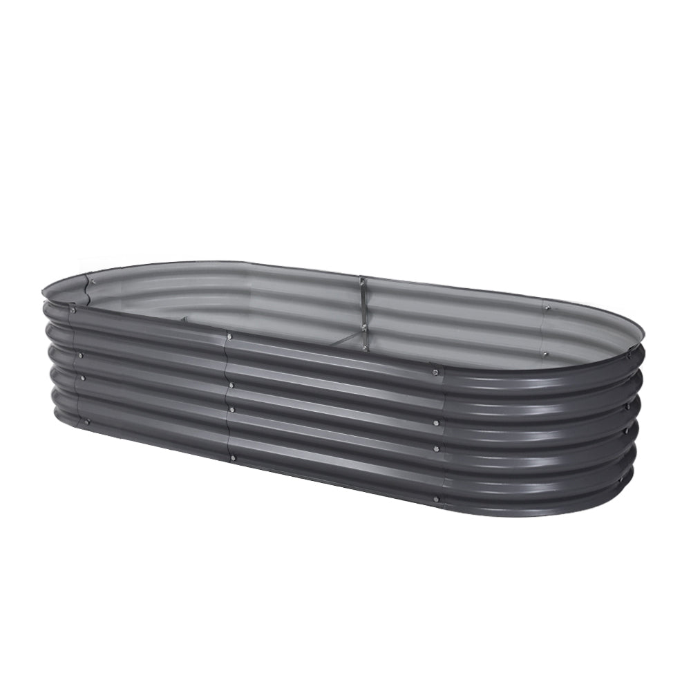 Garden Bed 160x80x42cm Oval Planter Box Raised Container Galvanised