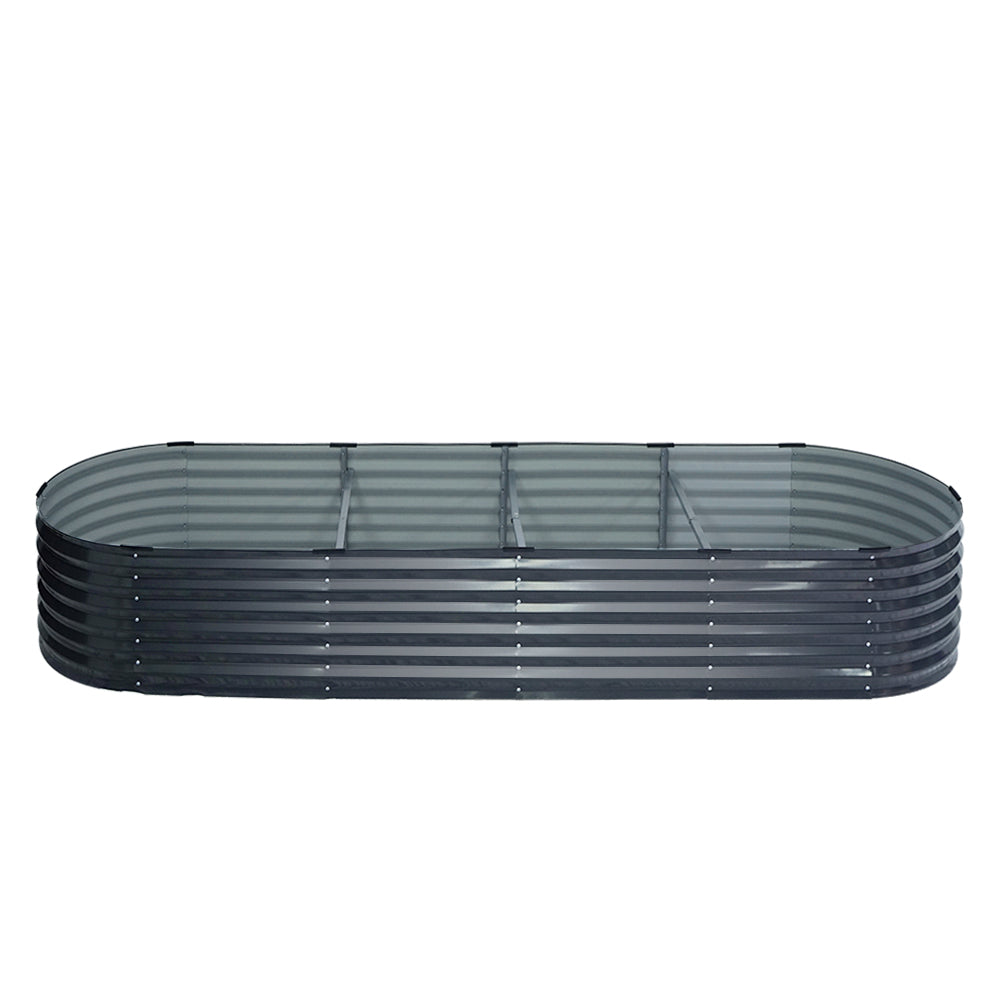 Garden Bed 320x80x42cm Oval Planter Box Raised Container Galvanised