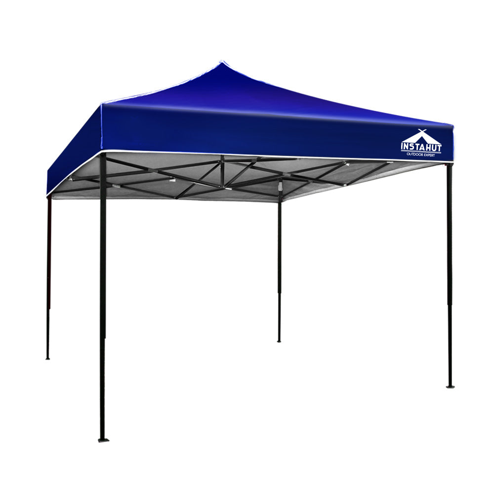 Instahut Gazebo Pop Up Marquee 3x3 Folding Tent Outdoor Camping 500D Oxford Blue