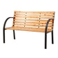 Valdi Outdoor Wooden Garden Bench Steel 2 Seater Patio Furniture - Natural