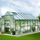 Greenhouse 5.1x2.44x2.1M Aluminium Polycarbonate Green House Garden Shed