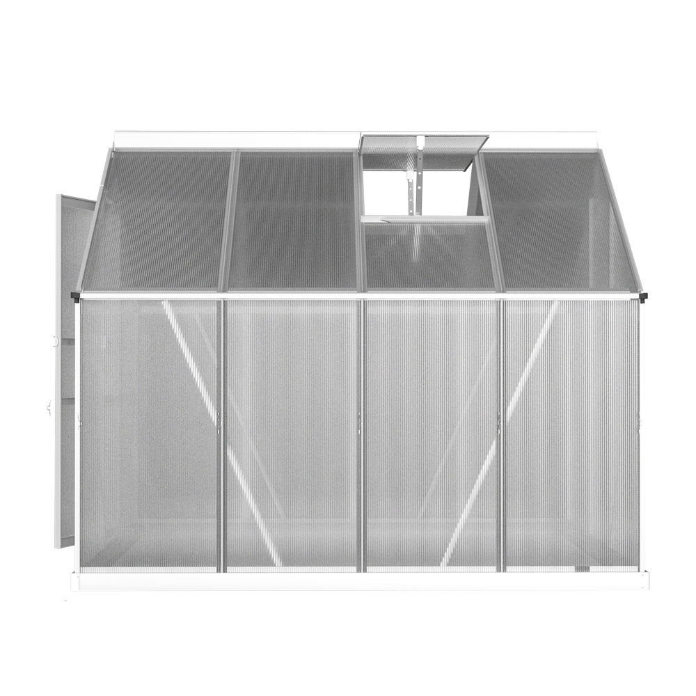 Greenhouse Aluminium Green House Polycarbonate Garden Shed 2.4x1.9M