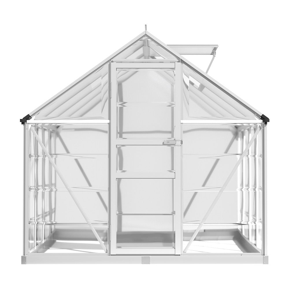 Greenhouse 2.48x1.89x2M Aluminium Polycarbonate Green House Garden Shed