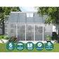 Greenhouse Aluminium Polycarbonate Green House Garden Shed 3x2.5M