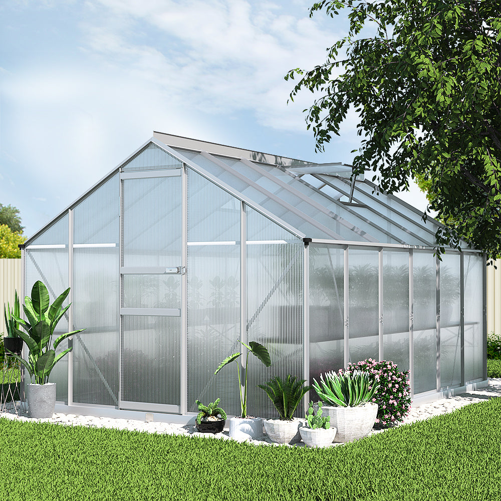 Greenhouse Aluminium Green House Garden Shed Polycarbonate 3.6x2.5M