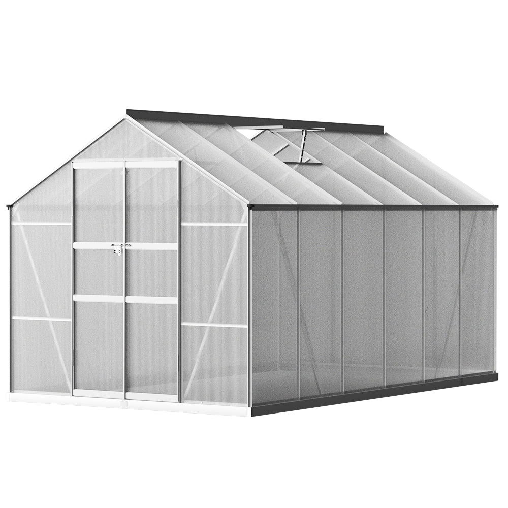 Aluminium Greenhouse Green House Garden Shed Polycarbonate 3.7x2.5M