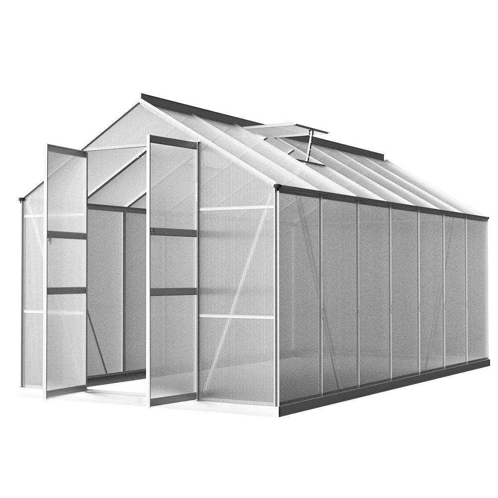 Greenhouse Aluminium Green House Garden Shed Polycarbonate 4.1x2.5M