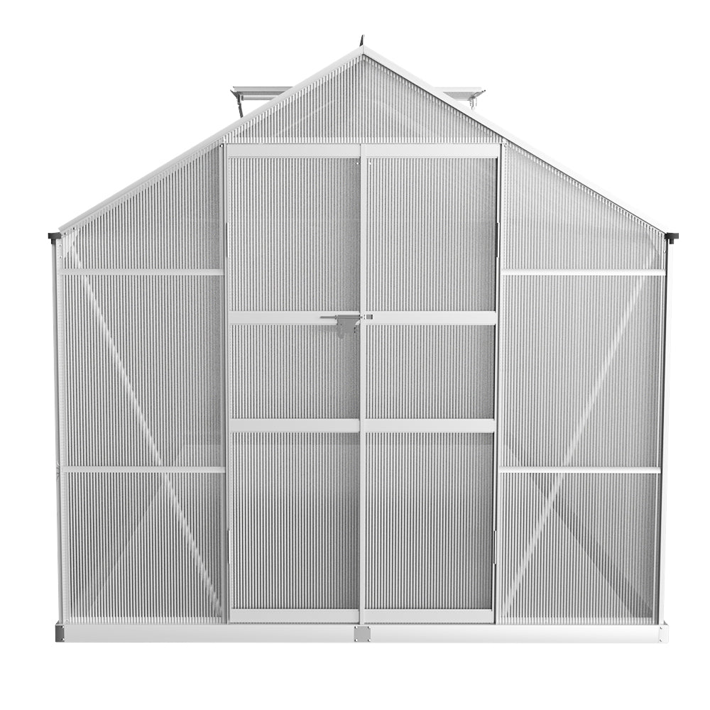 Greenhouse Aluminium Green House Garden Shed Polycarbonate 4.1x2.5M