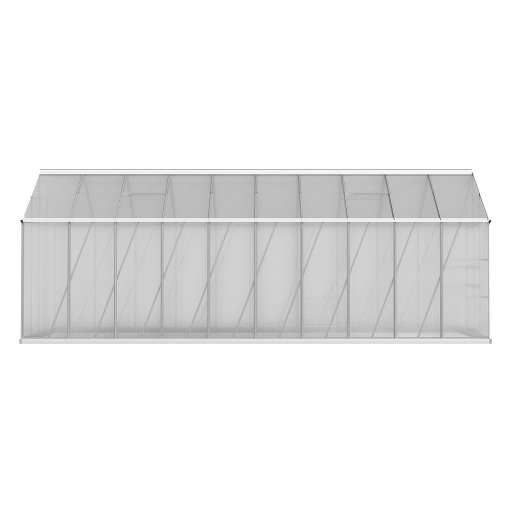 Greenhouse 6.03x2.44x2.68M Double Doors Aluminium Green House Garden Shed