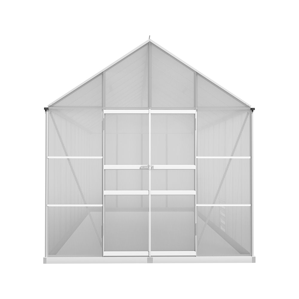 Greenhouse 6.03x2.44x2.68M Double Doors Aluminium Green House Garden Shed