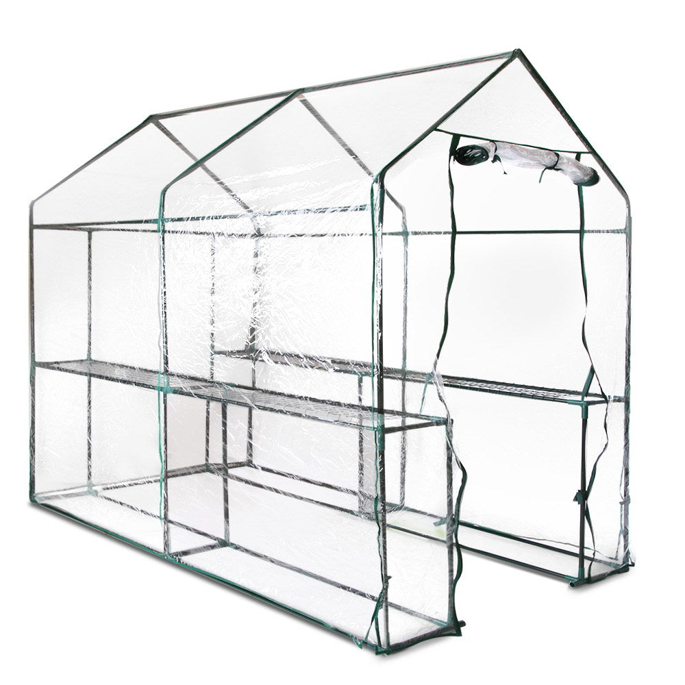 Greenhouse Garden Shed Green House 1.9x1.2m Storage Greenhouses Clear