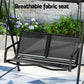 Evan Outdoor Swing Chair Garden Bench 2 Seater Canopy Patio - Black