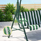 Astride Outdoor Swing Chair Garden Bench Furniture Canopy 3-Seater - White Green