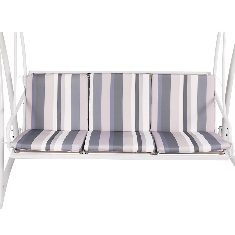 Astride Swing Chair Outdoor Furniture Garden Canopy Bench Seat - White & Green