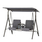 Hannah Outdoor Patio Swing Chair 2 Seater Canopy Table Top Cup Holder - Grey