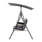 Hannah Outdoor Patio Swing Chair 2 Seater Canopy Table Top Cup Holder - Grey