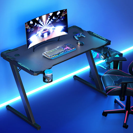 Artiss Gaming Desk Computer Desks LED Light 120cm