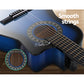 Alpha 34 Inch Classical Guitar Wooden Body Nylon String w/ Stand Beginner Blue