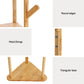 Clothes Rack Coat Stand 9 Hooks Tree Shelf Bamboo