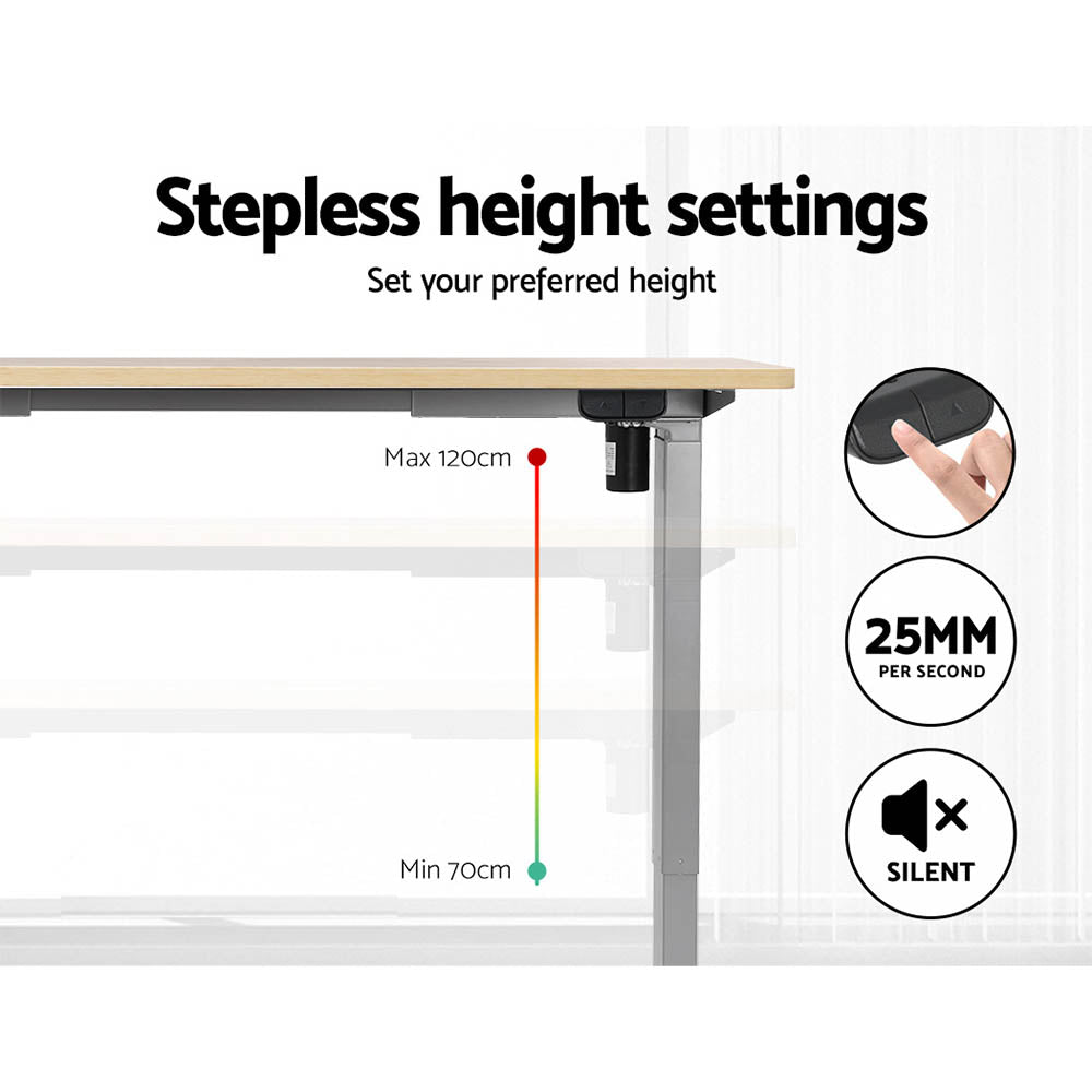 Artiss Standing Desk Motorised 140cm White Oak