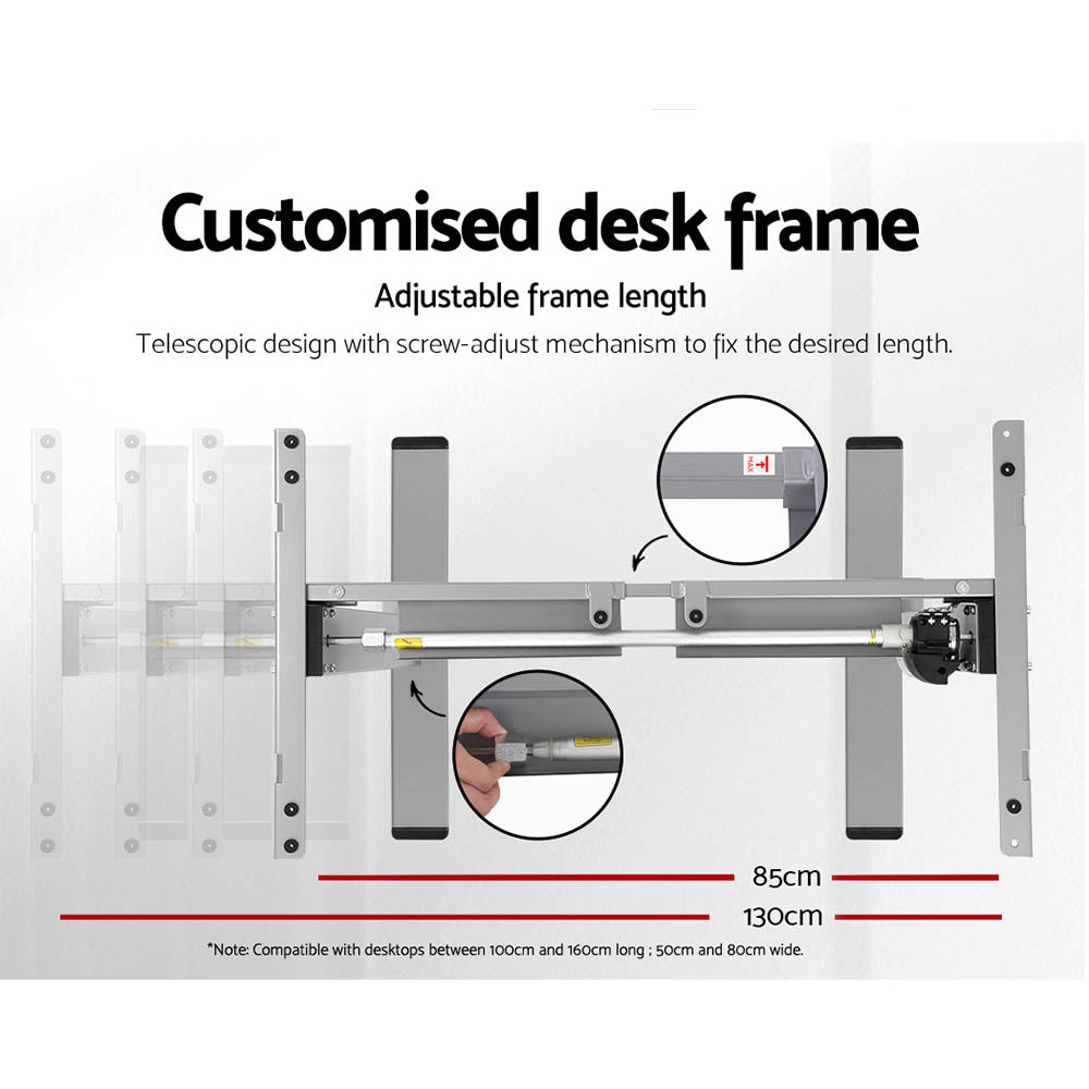 Artiss Standing Desk Motorised 140cm White Oak