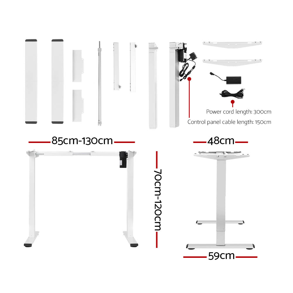 Artiss Standing Desk Motorised Sit Stand Desks White Oak 120cm