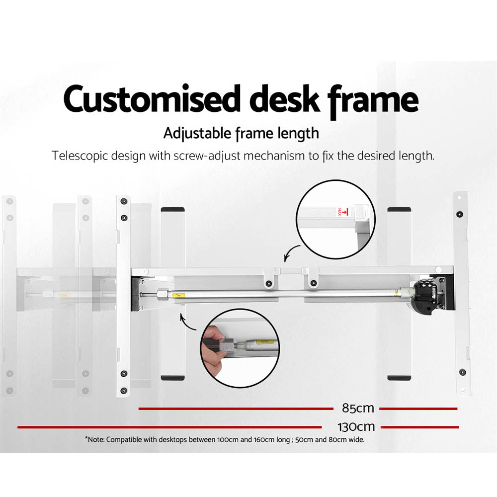 Artiss Standing Desk Motorised Sit Stand Desks White Oak 120cm