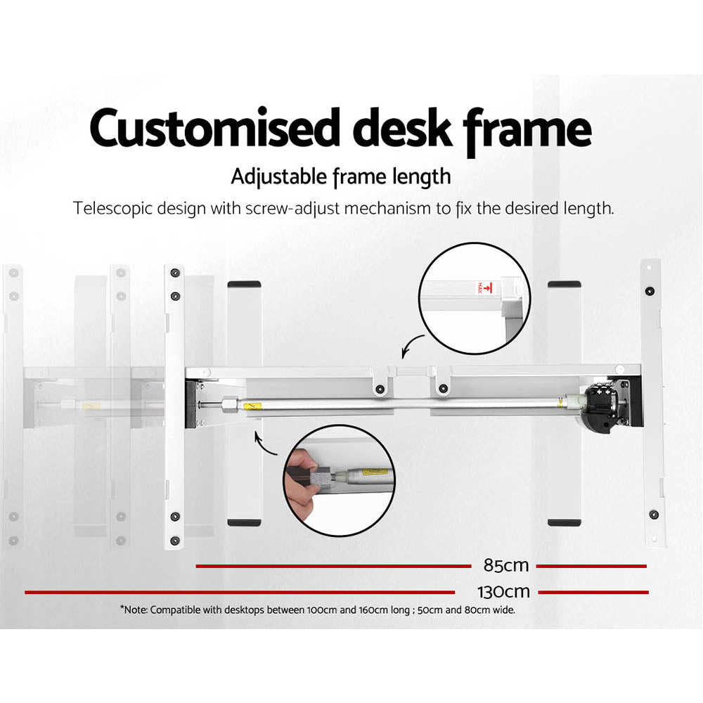 Artiss Standing Desk Motorised Sit Stand Desks White 120cm