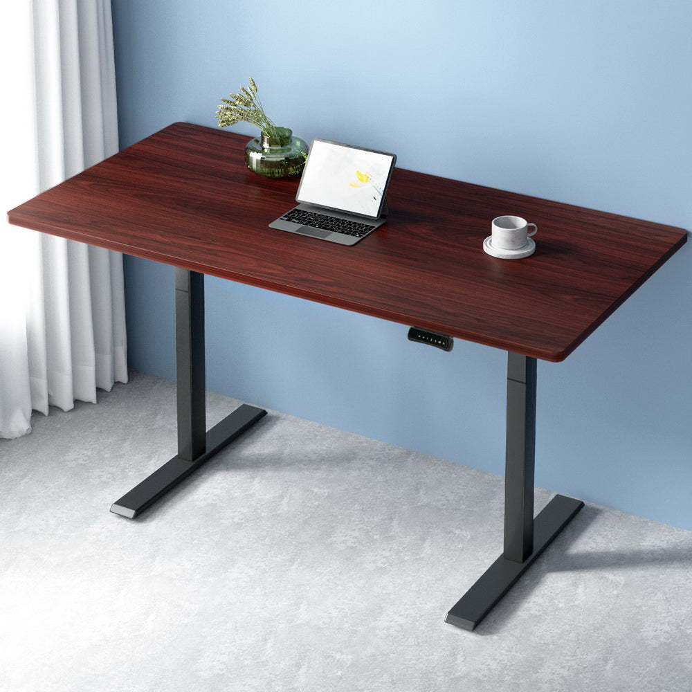 Artiss Standing Desk Motorised Dual Motor Walnut 140cm