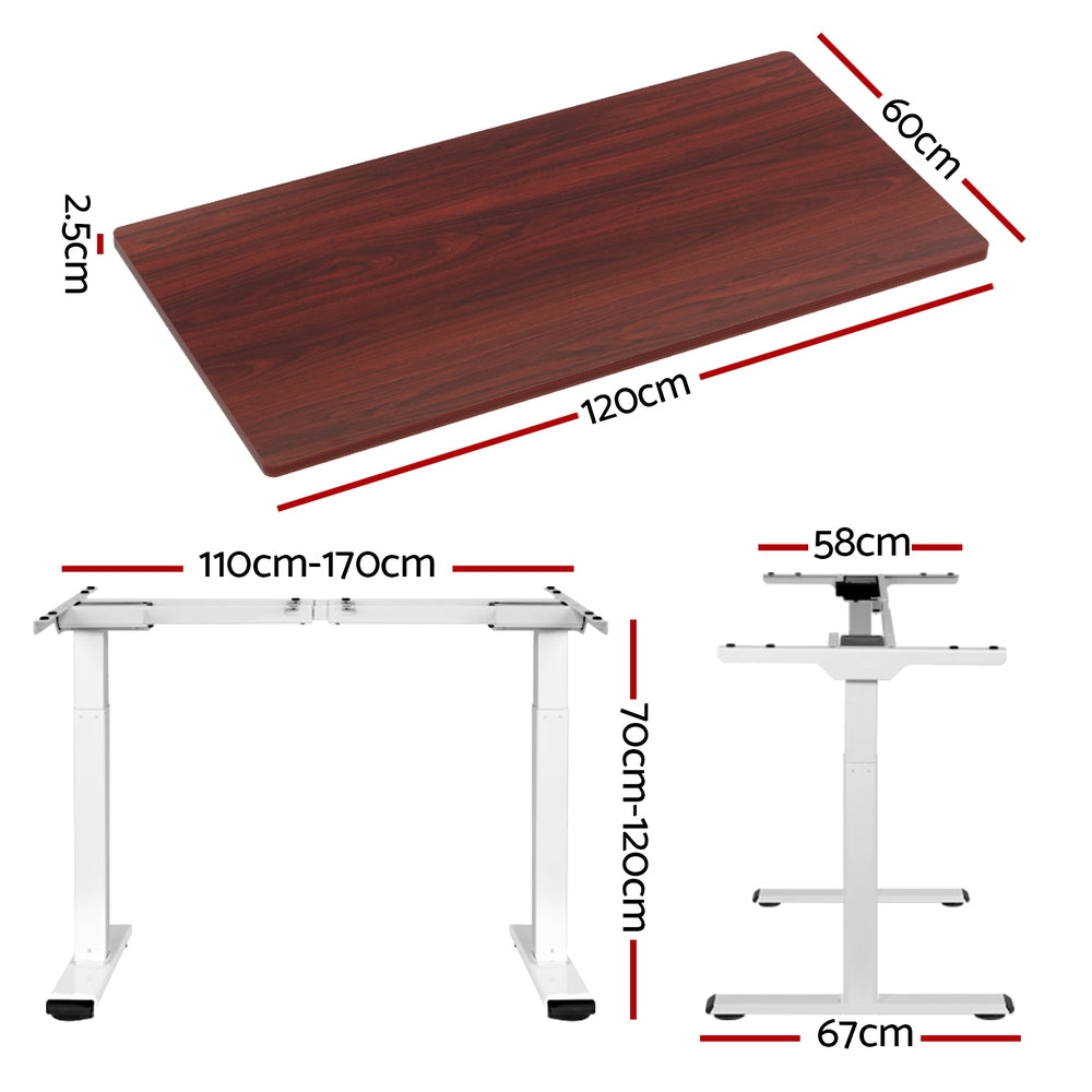 Artiss Standing Desk Motorised Dual Motor 120cm Walnut