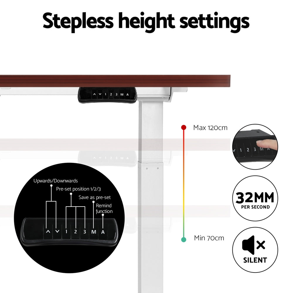 Artiss Standing Desk Motorised Dual Motor 120cm Walnut