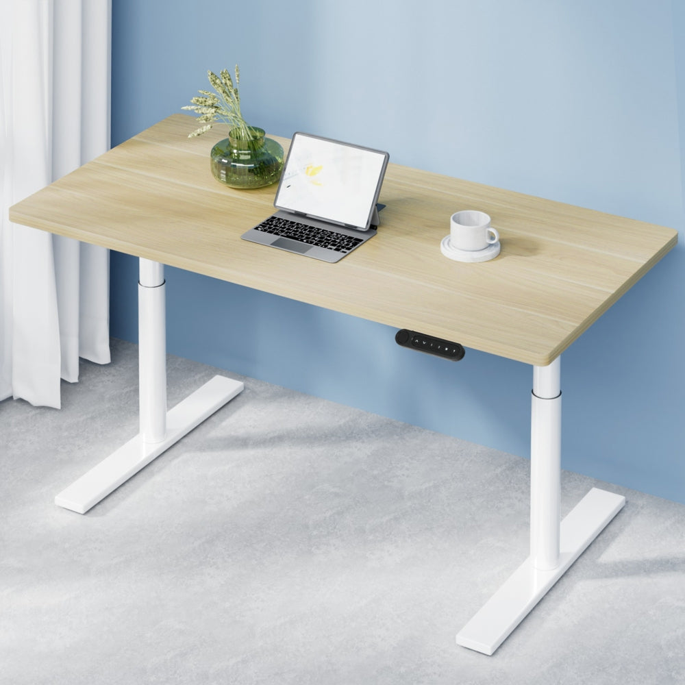 Artiss Standing Desk Motorised Electric Dual Motor 120cm White Oak