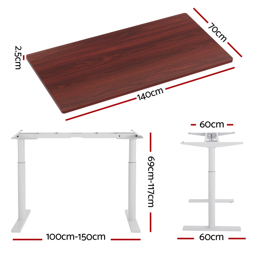 Artiss Standing Desk Motorised Electric Dual Motor 140cm Walnut