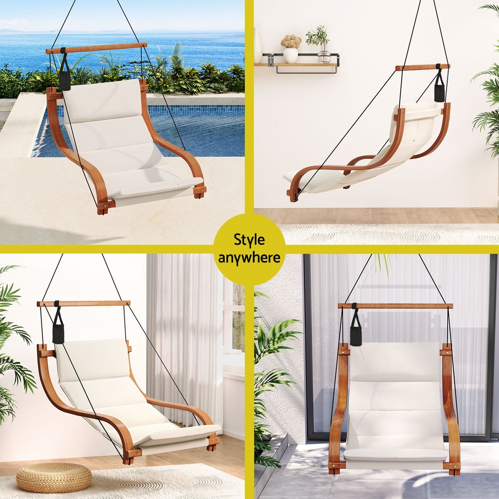 Hammock Chair Wooden Hanging Outdoor Lounge Patio