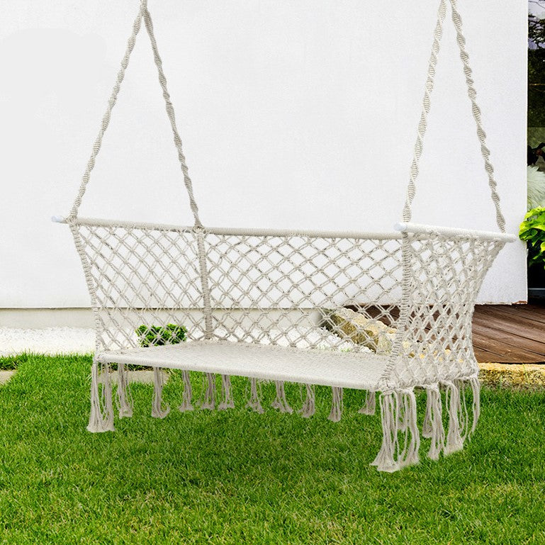 2-Seater Hammock Chair Outdoor Portable Camping Hammocks - Cream