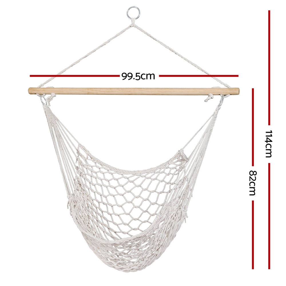 Hammock Chair Outdoor Hanging Camping Mesh Indoor - Cream